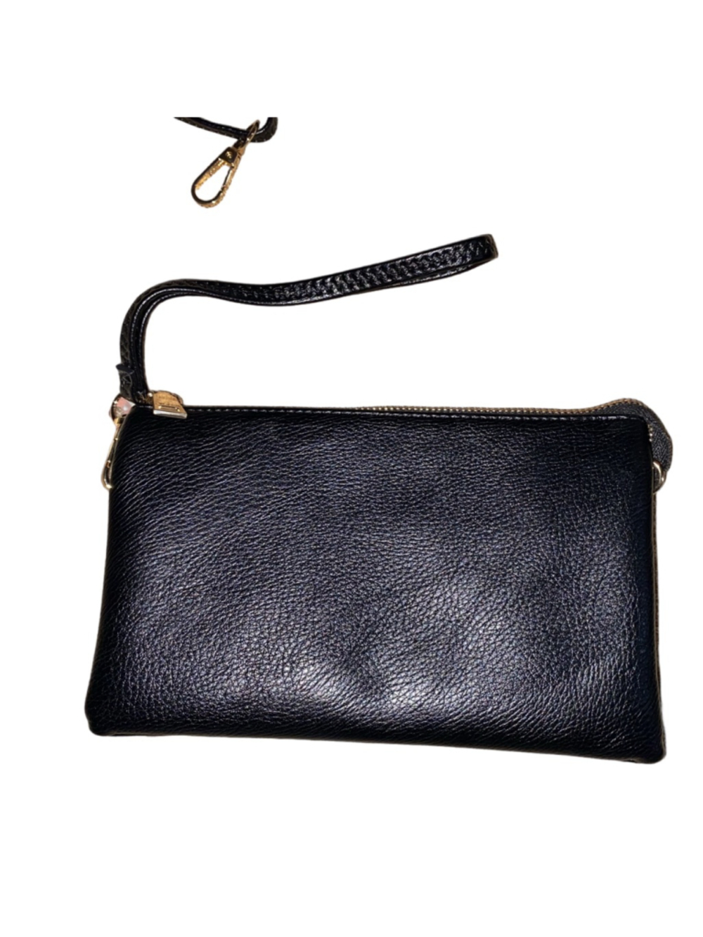 Jen & Co Riley Crossbody Wristlet Clutch Black Vegan Leather NWOT